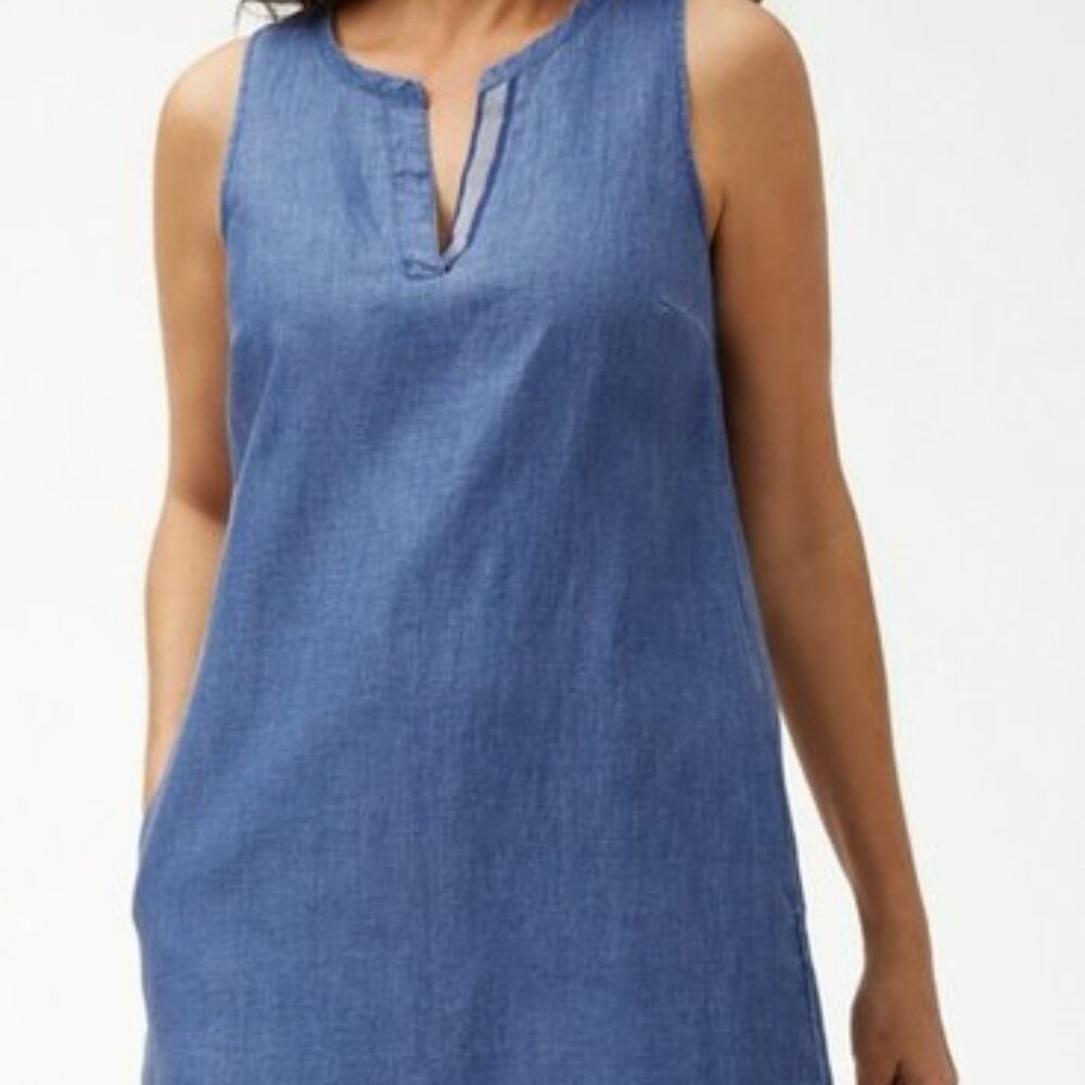 TOMMY BAHAMA Sea Glass Linen Shift Dress Size M